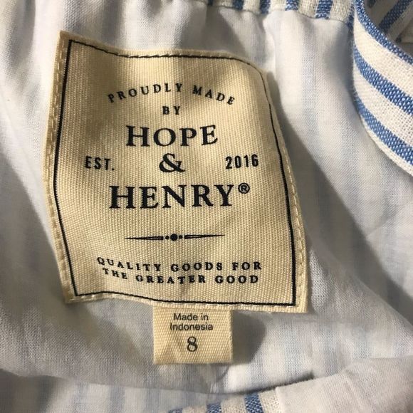 Hope & Henry blue & white striped button jumpsuits Size 8 - Picture 8 of 10
